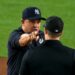 Manager Aaron Boone argues with the umpire before his 48th ejection during the Yankees' 5-4 win over the Blue Jays, New York, May 19, 2026.