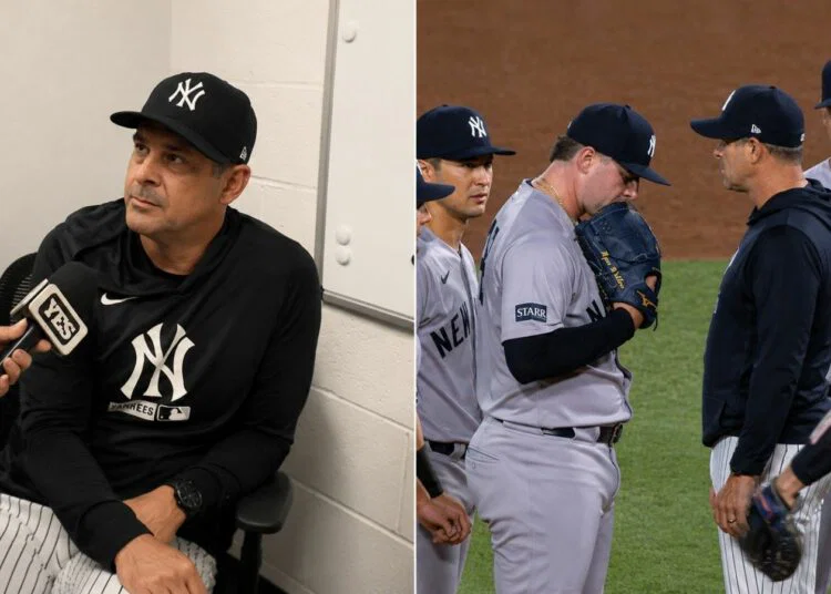 Yankees' manager Aaron Boone talks to YES after 6-4 loss to the Athletics