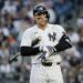 Aaron Judge went 0-for-4 with a strikeout in the Yankees' 2-0 loss to the Blue Jays, New York, May 21, 2026.