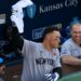 Aaron Judge twirls a towel after the Yankees' 4-3 comeback win over the Royals in the ninth, Kansas City, May 25, 2026.