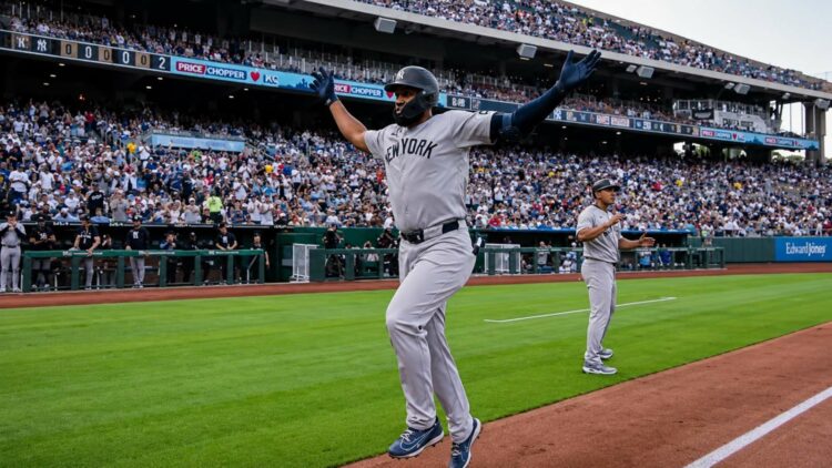 Amed Rosario's 4 hits, 4 RBIs, and 2 home runs powered the Yankees' 15-1 win over the Royals, Kansas City, May 26, 2026.