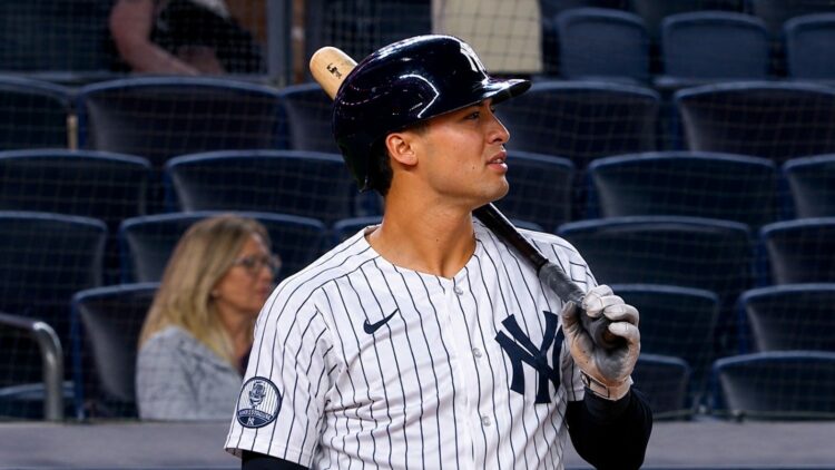 Anthony Volpe waits for an ABS decision during the Yankees 4-2