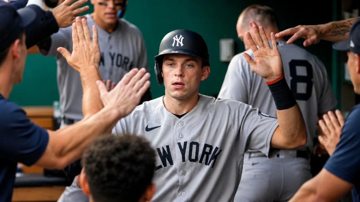 Ben Rice bateó tres carreras impulsadas en la victoria de los Yankees por 7-0 contra los Royals, Kansas City, 27 de mayo de 2026.