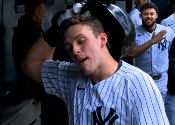 Both Ben Rice and Jasson Dominguez homered in the Yankees' 11-3 win over the Orioles, New York, May 3, 2026.