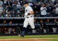 Ben Rice rounds bases after 3-run homer in the Yankees' 7-2 win over the Orioles in New York, May 1, 2026.