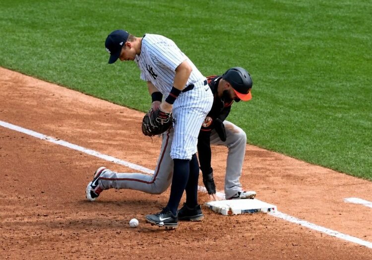 Ben Rice suffered a wrist contusion in the Yankees' 11-3 win over the Orioles, New York, May 3, 2026.