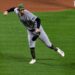 Cam Schlittler made a defensive pick and throw during the Yankees' 5-2 win over the Mets in New York, May 15, 2026.