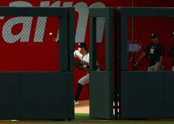 Cam Schlittler was practicing in bullpen before starting in the Yankees' 15-1 win over the Royals, Kansas City, May 26, 2026.