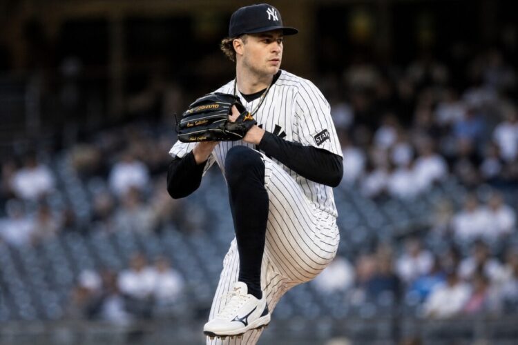 Cam Schlittler threw three 100+ mph strikes in the Yankees 12-1 win over the Orioles. May 4. 2026, New York.