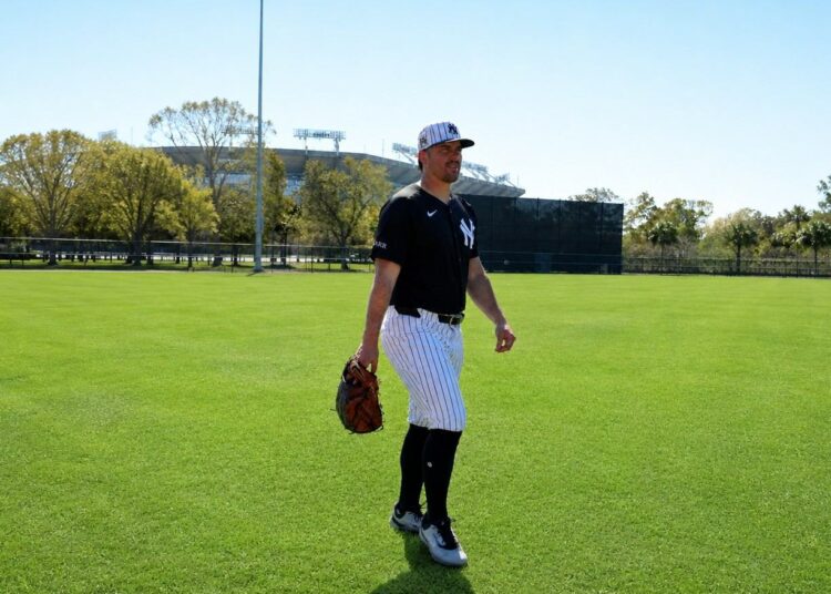 Carlos Rodon was at the New York Yankees' spring training camp in Tampa, Fl, in March 2025.