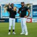 Jazz Chisholm Jr. and Amed Rosario at the New York Yankees Spring Training camp in Tampa, Fl. Feb. 14, 2026.