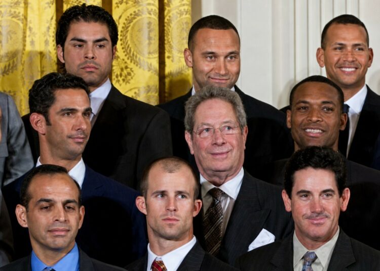 John Sterling and Derek Jeter are in the White House to meet President Obama after winning the 2009 World Series champion, April 26, 2010.