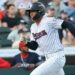 Somerset Patriots shortstop George Lombard Jr. scores during a game against the Reading Fightin’ Phils.