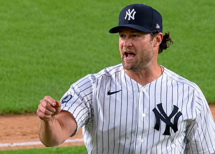 Gerrit Cole started his first Yankees game after 569 days, with six shutout innings and 98.6 mph heat, in the 4-2 loss to the Rays in New York, May 22, 2026.