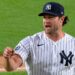 Gerrit Cole started his first Yankees game after 569 days, with six shutout innings and 98.6 mph heat, in the 4-2 loss to the Rays in New York, May 22, 2026.