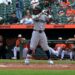 Jazz Chisholm got the sole hit for the Yankees in 7-0 loss to the Orioles in Baltimore on May 13, 2026.
