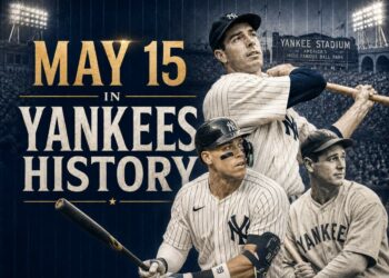 May 15 is a landmark date in Yankees history, connecting DiMaggio's 56-game hit streak, Gehrig's steal of home, a Subway Series shutout and Aaron Judge's power.