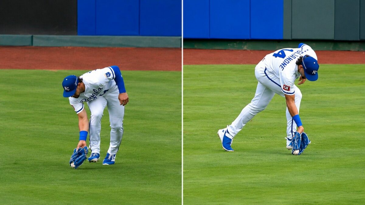 A replay overturned a catch by Royals' RF Jac Caglianone off Ben Rice in the Yankees 15-1 win, Kansas City, May 26, 2026.