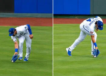 A replay overturned a catch by Royals' RF Jac Caglianone off Ben Rice in the Yankees 15-1 win, Kansas City, May 26, 2026.