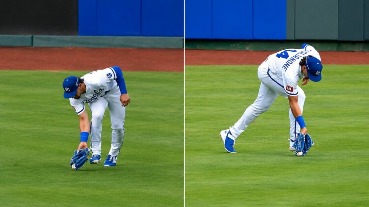 A replay overturned a catch by Royals' RF Jac Caglianone off Ben Rice in the Yankees 15-1 win, Kansas City, May 26, 2026.