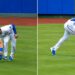 A replay overturned a catch by Royals' RF Jac Caglianone off Ben Rice in the Yankees 15-1 win, Kansas City, May 26, 2026.