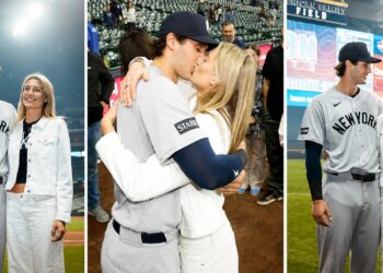 Yankees star Spencer Jones is with banker girlfriend Ava O'Connor in Milwaukee, May 10, 2026.