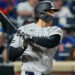 Spencer Jones hits an RBI single during the fifth inning of a baseball game against the New York Mets, Friday, May 15, 2026, in New York.