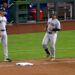 Trent Grisham walks to the first base in the Yankees' 8-2 rout of the A's in Sacramento, May 29, 2026.