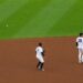 Yankees' Ryan McMahon and Anthony Volpe put together a defensive mistale allowing the Blue Jays a double in 2-0 loss, New York, May 22, 2026.