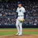 Will Warren reacts to Aaron Judge's catch on wall in the Yankees' 7-2 win over the Orioles in New York, May 1, 2026.