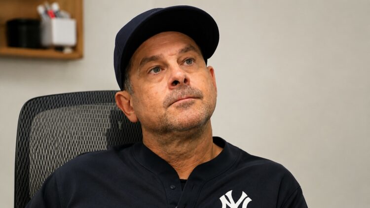 Aaron Boone talks to YES network after the Yankees' 5-4 loss to the Red Sox, Boston, Jun 28, 2026.