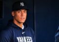 Aaron Judge in the Yankees dugout on June 5, 2026, in New York.