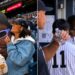 Fiancee Ahna Mac cheers him as Jazz Chisholm Jr. kisses Aaron Judge's bat in the dugout during the Yankees' 6-1 rout of the Red Sox in New York, June 7, 2026.