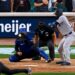 The umpire makes a wrong final strikeout call for Amed Rosario in the Yankees' 5-3 loss to the Tigers, Detroit, Jun 22, 2026.