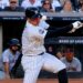 Anthony Volpe was hit on his helmet during the Yankees' 5-4 loss to the Guardians in New York, June 3, 2026.