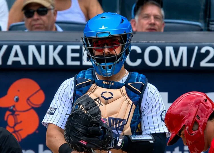 Austin Wells reacts after umpire cancelled a double play citing catcher's interference in the Yankees' 4-1 loss to the Reds, New York, Jun 21, 2026.