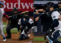 Yankees catcher Austin Wells was hit on head by a backswing from Blue Jays' Jesus Sanchez on May 19, 2026, New York.