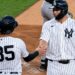 Cody Bellinger congratulates Paul Goldschmidt after his home run in the Yankees' 12-2 win over the White Sox, New York, Jun 16, 2026.