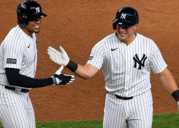 Ben Rice hits his 20th home run in the Yankees' 12-2 win over the White Sox, New York, Jun 16, 2026.