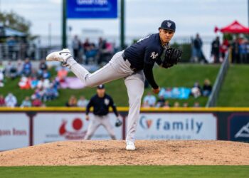 Yankees’ Carlos Lagrange pitches a 101.4 mph fastball in his relief debut at Triple-A Scranton/Wilkes-Barre on Jun 4, 2026.