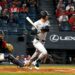 Cody Bellinger hits a two-run single in the 10th inning in the Yankees' 5-7 win over the Guardians in Cleveland, June 08, 2026.