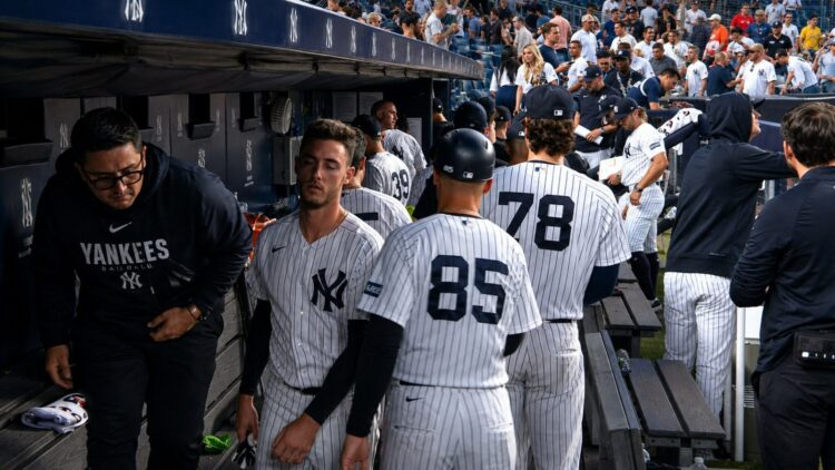 Cody Bellinger in a sombre mood in the dugout as the Yankees lost 7-2 to the Tigers in New York, Jun 30, 2026.