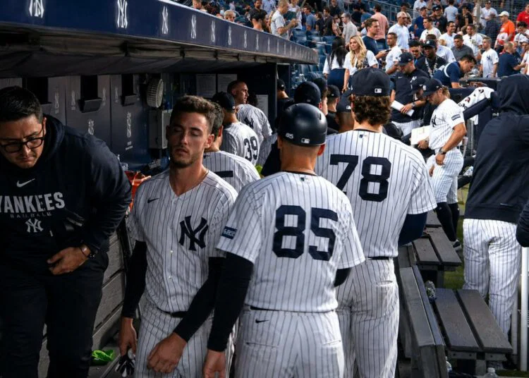 Cody Bellinger in a sombre mood in the dugout as the Yankees lost 7-2 to the Tigers in New York, Jun 30, 2026.