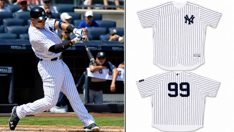 Aaron Judge made debut his Yankees debut on August 13, 2016, New York and the jersey he wore on that day.