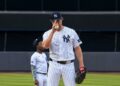 Gerrit Cole is on the mound during the Yankees' 5-4 loss to the Guardians in New York, June 3, 2026.