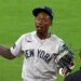 Jazz Chisholm reacts after his tag of Jarren Duran was rejected in the Yankees' 6-1 loss to the Red Sox, Boston, Jun 27, 2026.