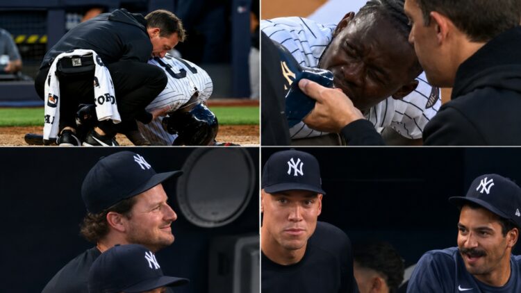 Jazz Chisholm fouled a ball off his groin, writhing on the ground while his teammates laughed in the Yankees' 5-1 loss to the White Sox, New York, Jun 18, 2026.