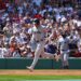 Max Schuemann rounds bases after hitting a home run in the Yankees' 4-1 loss to the Red Sox, Boston, Jun 27, 2026.