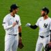 Spencer Jones and Cody Bellinger celebrate after the Yankees' 12-2 win over the White Sox, New York, Jun 16, 2026.