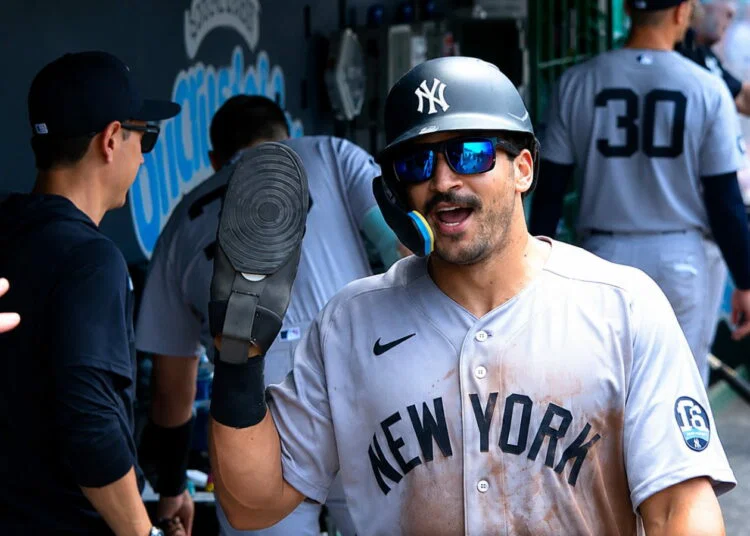 Trent Grisham's three big plays carry Yankees before viral NSFW cameo in the dugout in Cleveland, June 10, 2026.